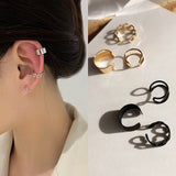 Fashion Simple Design Gold Clip Earrings for Women Non-Piercing Puck Rock Vintage Fake Cartilage Ear Cuff Trendy Jewerly Gifts