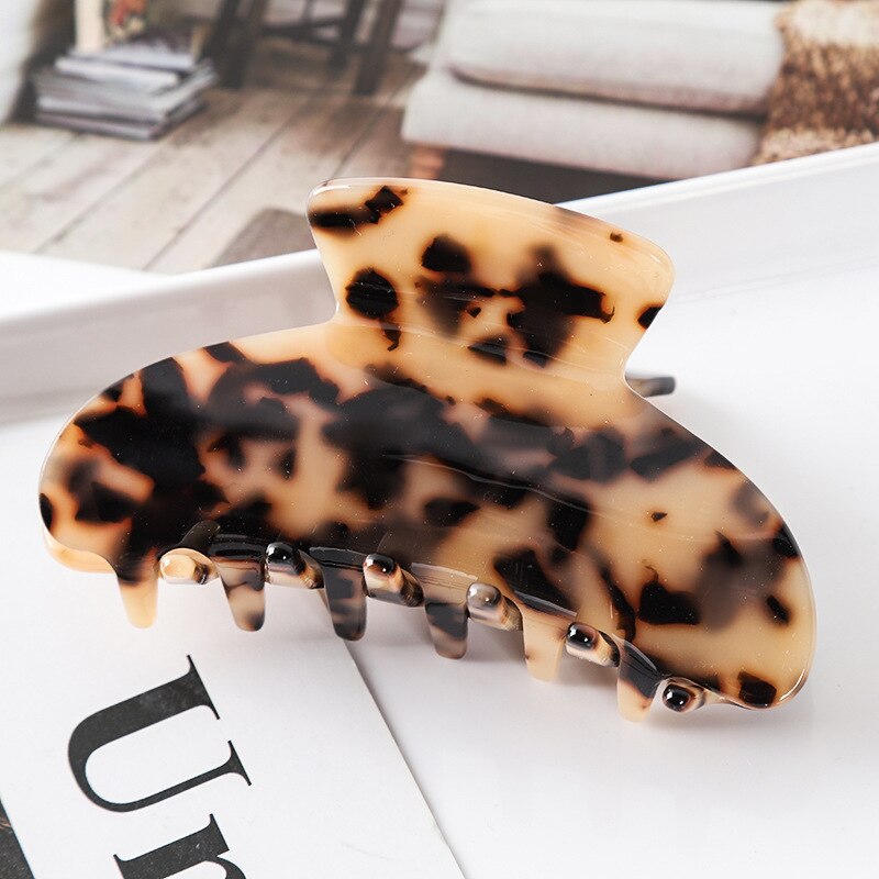 Aveuri Back to school High Quality Geometric Acetate Hair Claws Large Square Hair Crabs Clip Leopard Grain Hair Clamps For Women Hair Accessories