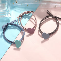 Back to school 2024 AVEURI New Scrub Heart-Shaped Bow Hair Band Female Rubber Band Stretch Hairband Korean Girl Headwear Hair Accessories Ornaments