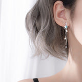 Christmas Gift Prevent allergy Opal Planet Star Long Drop Earring for Women Fashion Jewelry eh942