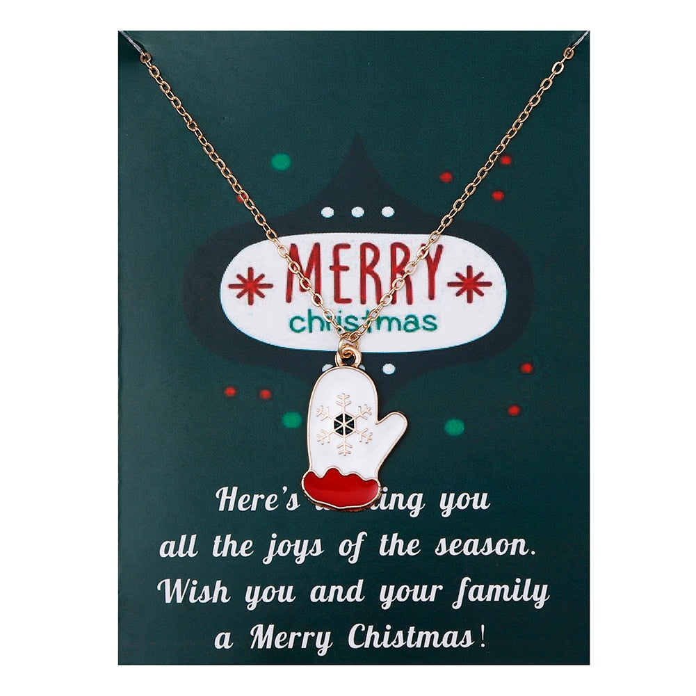 Christmas Gift Fashion Jewelry Christmas Ornaments Drip Oil Snowman Pendant Necklace