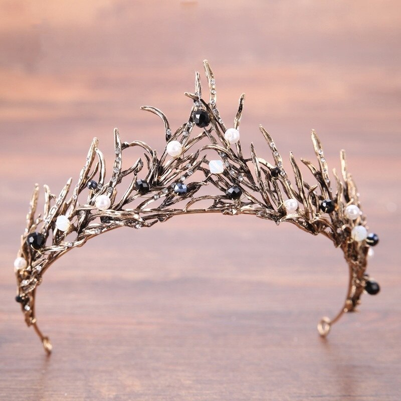 Aveuri Christmas Gift Luxury Silver Color Rhinestone Wedding Tiara Crown Pearl Queen Diadem Bride Crown Headpiece Wedding Hair Accessories Tiara