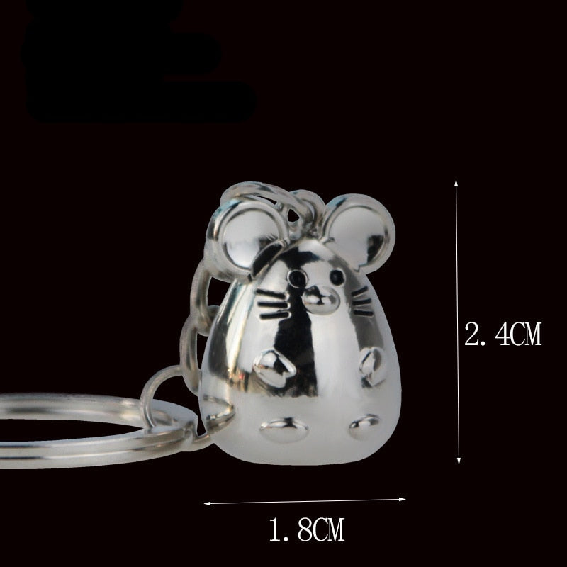 Aveuri New Chunky Rat Mouse Keychain Fashion Trinket Animal Car Keyfob Bag Pendant Key Chain Holder Animal Keyring For Women Gift