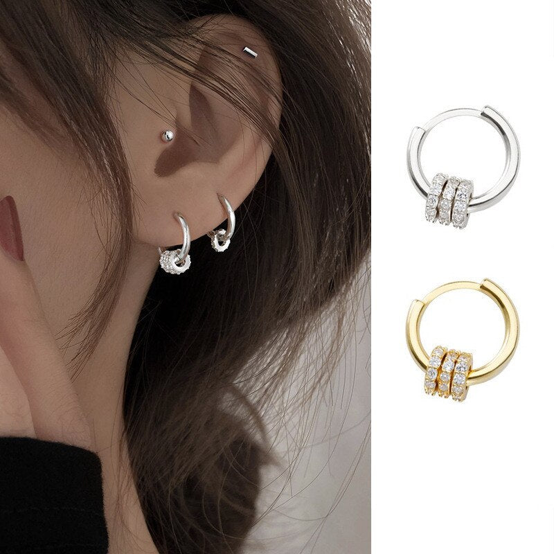 Christmas Gift Piercing Round Bead Hoop Earring For Women Party Wedding Earing Jewelry eh777