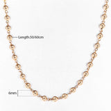 Aveuri Graduation gifts 6mm 8mm 10mm Wide 585 Rose Gold Round Bead Chain Necklace for Men Women Girls Lobster Clasp Wedding Elegant Jewelry Gift CNM01