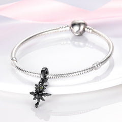 Silver Color Black Wings Dinosaur Charms Bead Fit Original Pandach Bracelets Silver Color Pendant Bead Diy Jewelry 2023 New