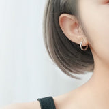 AVEURI Minimalist Geometric Hoop Earrings for Women Authentic   Small Simple Ear Hoops Fine Jewelry