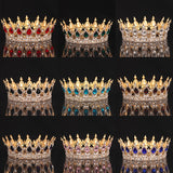 Christmas Gift Crystal Crown Tiara Bridal Hair Accessories Rhinestone Crystal Round Crown Hair Jewelry For Women Queen Party Crown Tiaras Gift