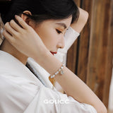 Christmas Gift 2023 New Advanced Simple Opals Charm Bracelets Korean Fashion Jewelry Geometric Zircon Pendant Accessories Bracelet For Woman