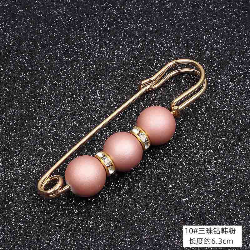 Lapel Pin Women Simulated-Pearl Pendant Pins Crystal Rhinestone Brooch For Woman Scarf Buckle Clips Hat Clothes Multipurpose Pin