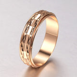 prom accessories prom accessories Aveuri Graduation gifts New 6mm 585 Rose Gold Filled Spinner Rings For Women Girls Rotatable Carved Wedding Party Bride Rings Fashion Jewelry GR76