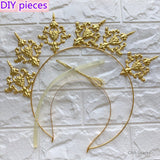 DIY Material Package Lolita Jewelry accessories embossed European style headband hollow crown  beaded headband