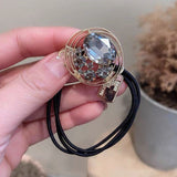 Aveuri 2022 Planet Track Temperament Crystal Head Rope Female Simple Ins Hair Ring  Net Red Tie Hair Rope Leather Case