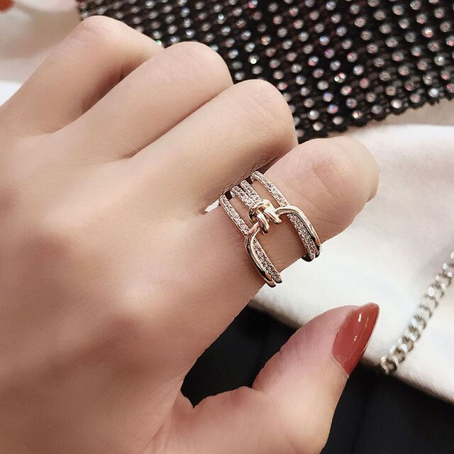 Aveuri alloy Sparkling Single Rings for Women Couples New Fashion Elegant Party Jewelry Adjustable