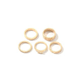 Aveuri 2023 Retro Hip Hop Gold Chain Rings Set For Women Girls Punk Geometric Simple Letter M Finger Rings  Charm Trend Jewelry Party 2023