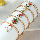 Christmas Gift New Arrival Geometric Alloy Bracelet Bangle Womens Ethnic Christmas A Snowman Snow Pendant  Bracelet Bangle Jewelry for Girls