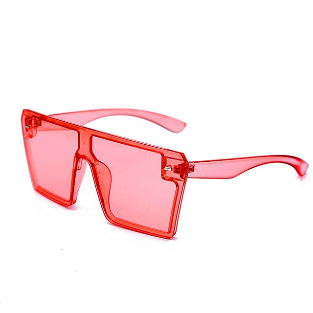 Aveuri Oversized Square Sunglasses Women 2022 Luxury Brand Fashion Flat Top Red Black Clear Lens One Piece Men Gafas Shade Mirror UV400