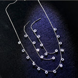 Christmas Gift Simple Shiny Multi-Zircon Pendant Necklace Set Choker Circularity Pendant Gift For Fashion Woman NK047