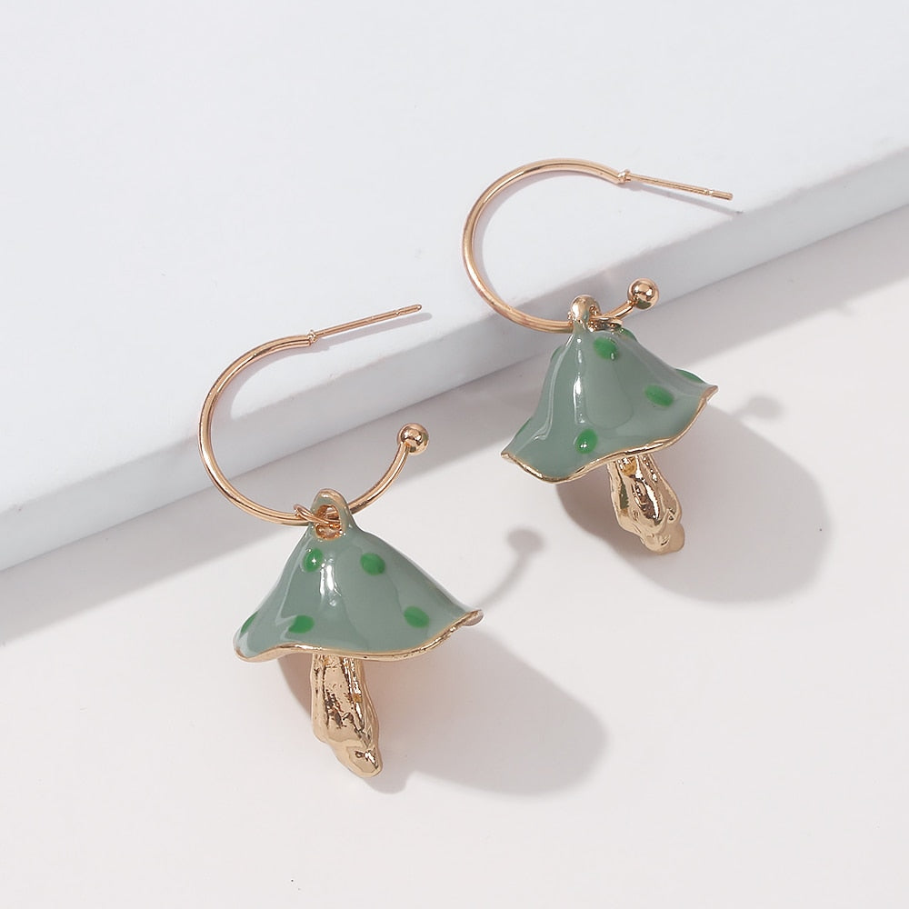 Aveuri New Cute Mushroom Earrings For Women Fashion Korean Sweet Drop Earring Statement Female Jewelry Accessories Gift