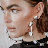 Aveuri Exaggerated Big Rhinestone 100Mm Water Drop Round Statement Earrings For Women Nightclub Bling Large Crystal Hoop Earrings