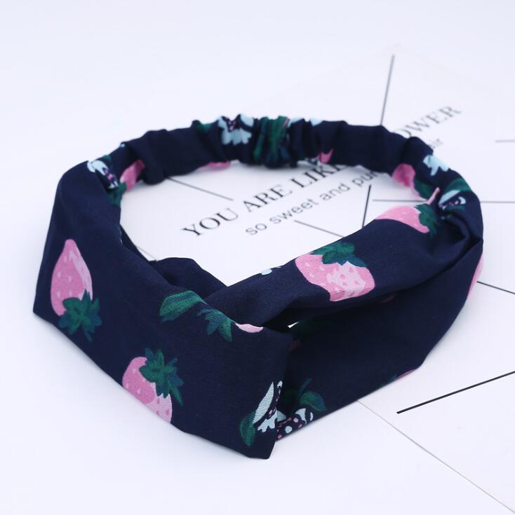 Aveuri Back to school Fashion Women Headband Cross Top Knot Elastic Hair Bands Vintage Print Girls Hairband Hair Accessories Twisted Knotted Headwrap