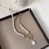 Aveuri Baroque Pearl Necklace 14K Real Gold Plated Pearl Pendant Choker Collares Designer Jewelry Luxury Necklace For Women