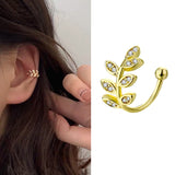 Aveuri Ear Clips Jewelry Fashion Personality Metal Ear Clip Leaf Tassel Earrings For Women Gift Pendientes Ear Cuff Caught In Cuff