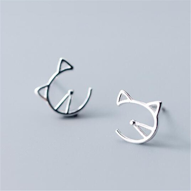 Christmas Gift Prevent Allergy Cat Star Stud Earrings For Women Kids pendientes oorbellen
