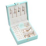 Christmas Gift Casserge-Jewelry Storage Box Square Portable Jewelry Box PU Leather Ring Bracelet Organizing Box