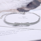 Christmas Gift 2023 New alloy Adjustable Chain Bowknot Charm Bracelet &Bangle For Women Elegant Wedding Jewelry sl067