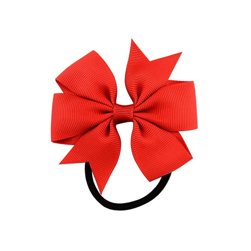 Back to school 2024 AVEURI Candy Colour Girl Bow-Knot Grosgrain Ribbon Hair Ring Female Rubber Band Elastic Hair Bands Bows Girl's Headware