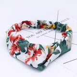 Aveuri Back to school Fashion Women Headband Cross Top Knot Elastic Hair Bands Vintage Print Girls Hairband Hair Accessories Twisted Knotted Headwrap