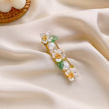 Aveuri Pear Flower Series Hairpin Sweet and Cute Shell Flower Side Clip Green Leaf Spring Clip Duck Hairpin Hair Accessories