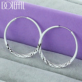 Aveuri Alloy 40/45/50mm Round Circle Hoop Earrings For Women Wedding Engagement Party Jewelry