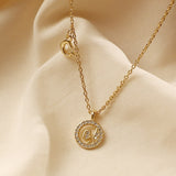 Aveuri Huge Bud A-Z Letter Initial Pendant Necklace Zircon Alphabet Gold Color Chain Choker Necklace Female Fashion Statement Jewelry