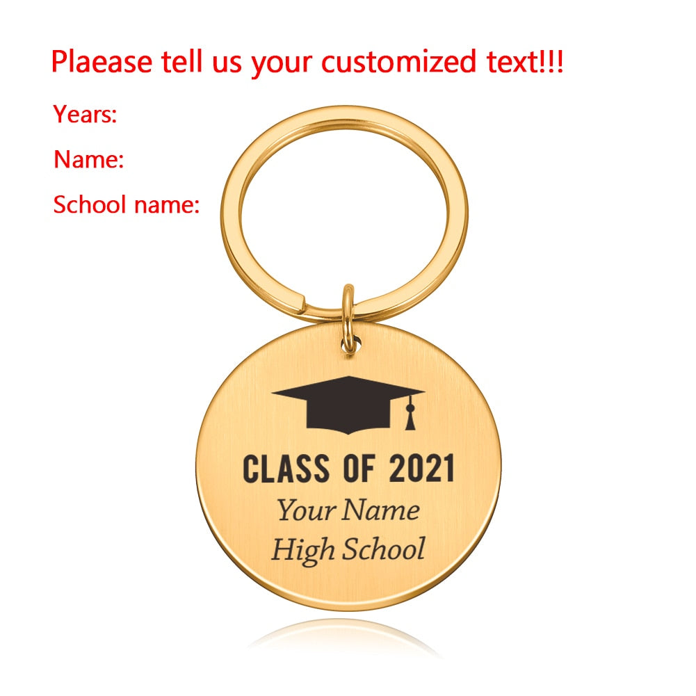 Graduation gifts Graduation Gift Class of 2022 Original Keychain Free Engraving Personalized Gift for College High School Student Master Key Ring