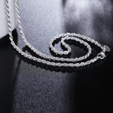 Aveuri Alloy 16/18/20/22/24 Inch 3mm Hemp Rope Chain Necklace For Women Fashion Wedding Charm Jewelry