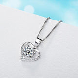 Christmas Gift alloy New Woman Fashion Jewelry High Quality Zircon Heart-shaped Retro Pendant Necklace Length 45cm