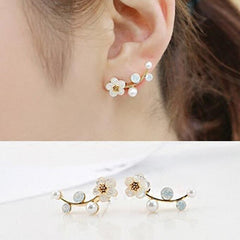 Tiny Flower Ear Climber Small Stud Earring Birthday Gift Women Statement Metal Fashion Jewelry AM3014