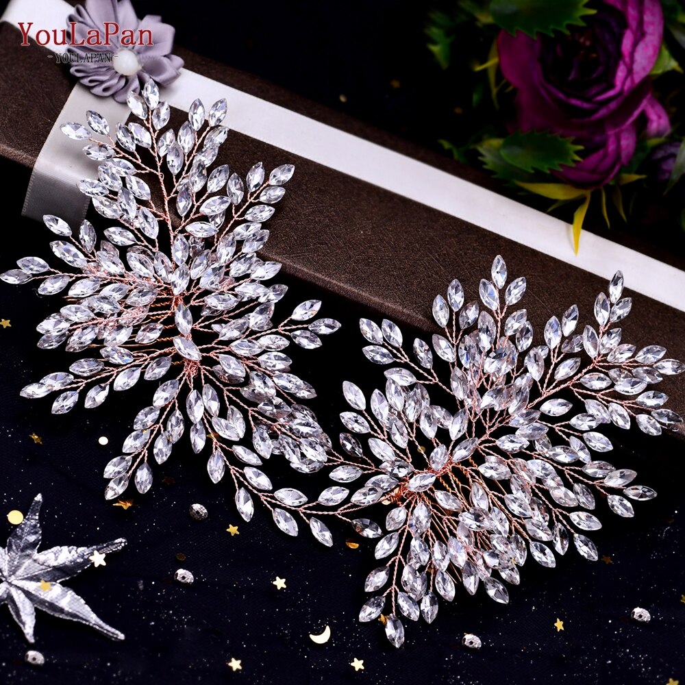 Aveuri HP240 Artificial Wedding Hair Accessories Exquisite Bridal Floral Headbands Wedding Big Crown For Bride Tiara Headwear