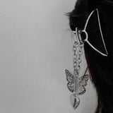 Aveuri 2022 Hollow Out Butterfly Heart Tassel Hair Pins For Women Girl Vintage Metal Silver Color Harajuku Hair Clip Jewelry Accessories New