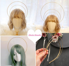 Virgin Halo Two Tier Crown Crown Exaggerated Headdress Hand Hairband Style Retro hair accessories for women  hair accessories