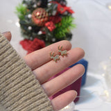 Christmas Gift Cute Christmas Elk Dangle Earrings For Women Xmas Deer Butterfly Knot Pearl Zircon Earring Girl Christmas New Year Jewelry Gifts