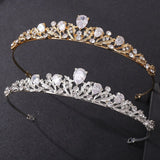 Wedding Vintage Crown Rhinestone Headband Gold Tiaras Hair Accessories Party Hair Jewelry Crystal Headpiece Headwear Gift