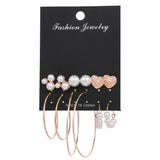 Aveuri 12 Pairs/Set Women's Earrings bead Earrings For Women Bohemian Fashion Jewelry 2023 Geometric Heart Stud Earrings New