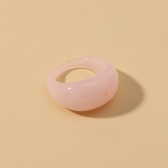 Aveuri 2023 Minimalist Colorful Resin Acetic Acid Acrylic Ring Retro Irregular Geometric Rings For Women Girl Delicate Jewelry