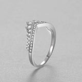 Christmas Gift Hot Saleling Fashion Zircon Finger Crown Ring Classic Stackable Silver Fine Jewelry For Women Wedding Gift R013