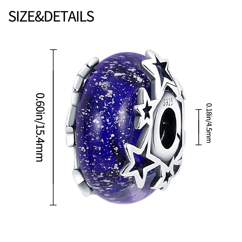 Silver Color Fits Original Pandach Bracelet Necklace Starry Sky Series Galaxy Surrounding Bead Woman DIY Fashion Jewelry Pendant