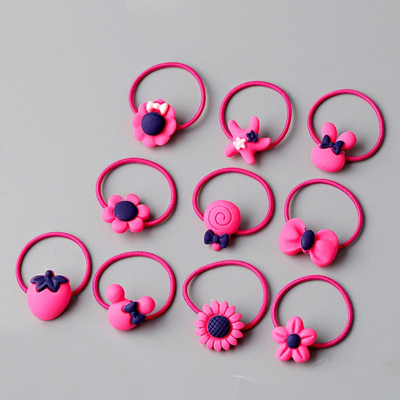 Back to school 2023 AVEURI 10/20 Root Children's Hair Ring Headwear Hair Korean Version The Cartoon Headwear Girl Rubber Band Sweet Cute Hair Accessories