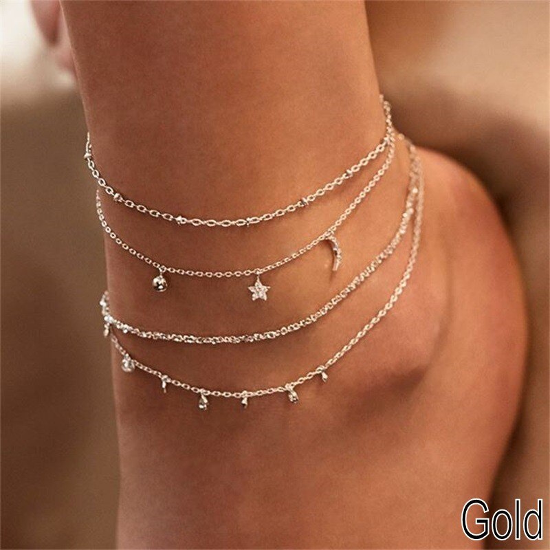 Christmas Gift EN Fashion Multilayer Cute Butterfly Anklets for Women Bohemian Simple Anklet Gold Color Chain Ankle Bracelet on Leg